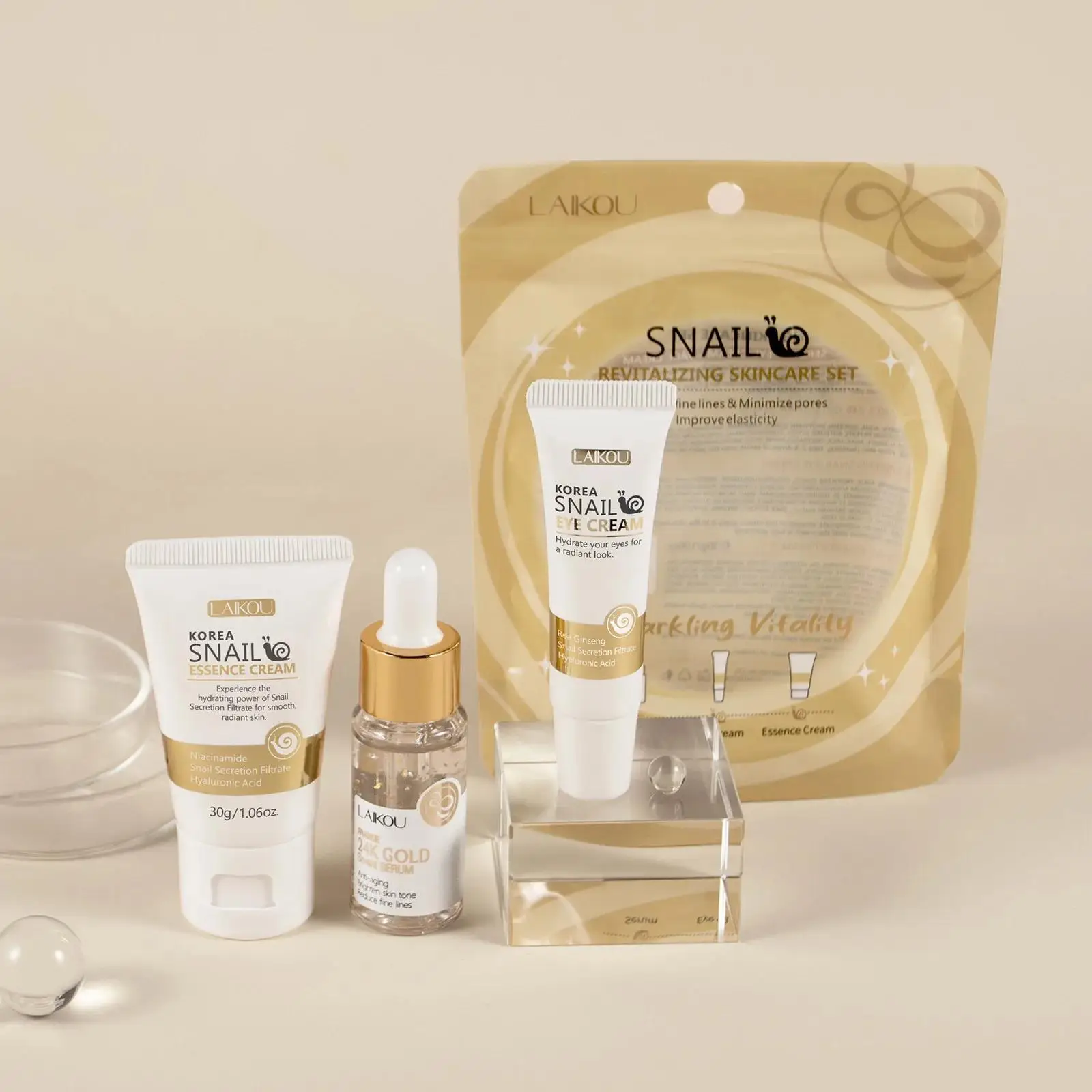 Luxury Skincare Lines - 24k ouro caracol reparação soro creme