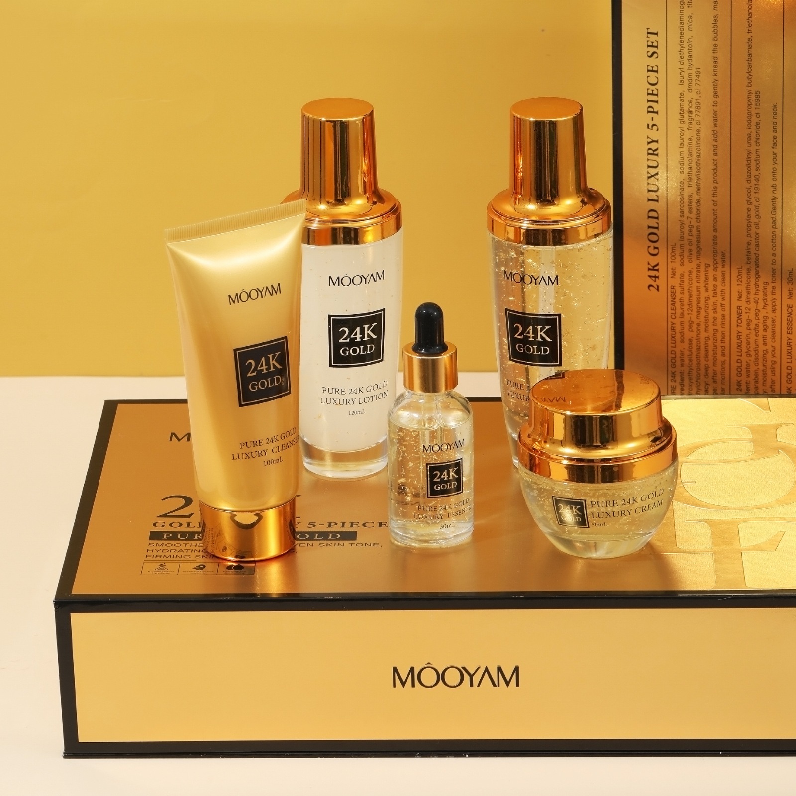 Luxury Skincare Moisturizer - 24k ouro luxo hidratante anti-rugas conjunto