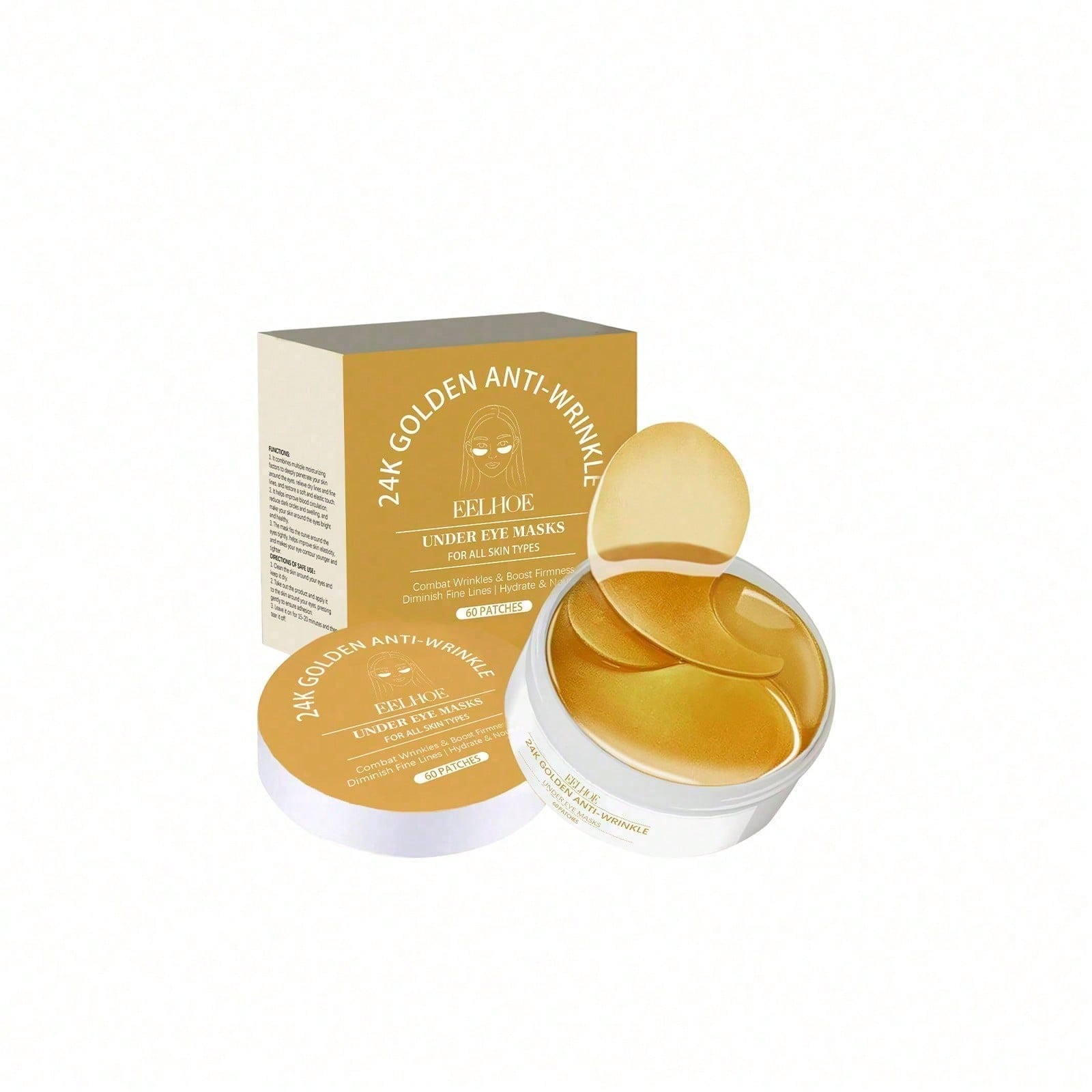 Luxury Skincare Moisturizer - Máscara para Olhos em Ouro 24K,